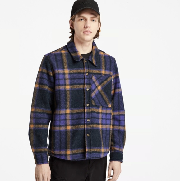 Timberland Other - NWT Timberland Check Fleece Overshirt in Dark Blue